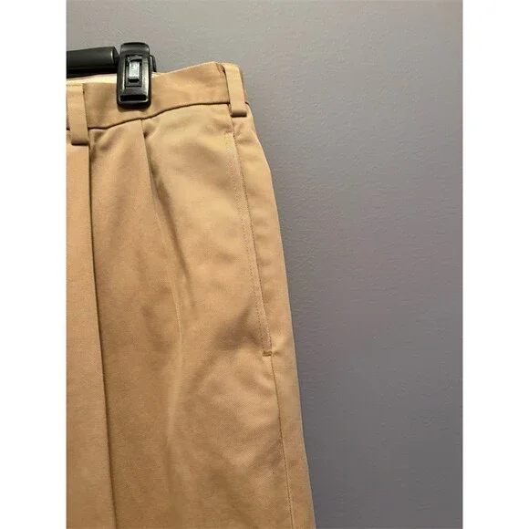 Brooks Brothers Advantage Chino Mens 38x30 Beige Pleated Cuffed Pants - Picture 4 of 9